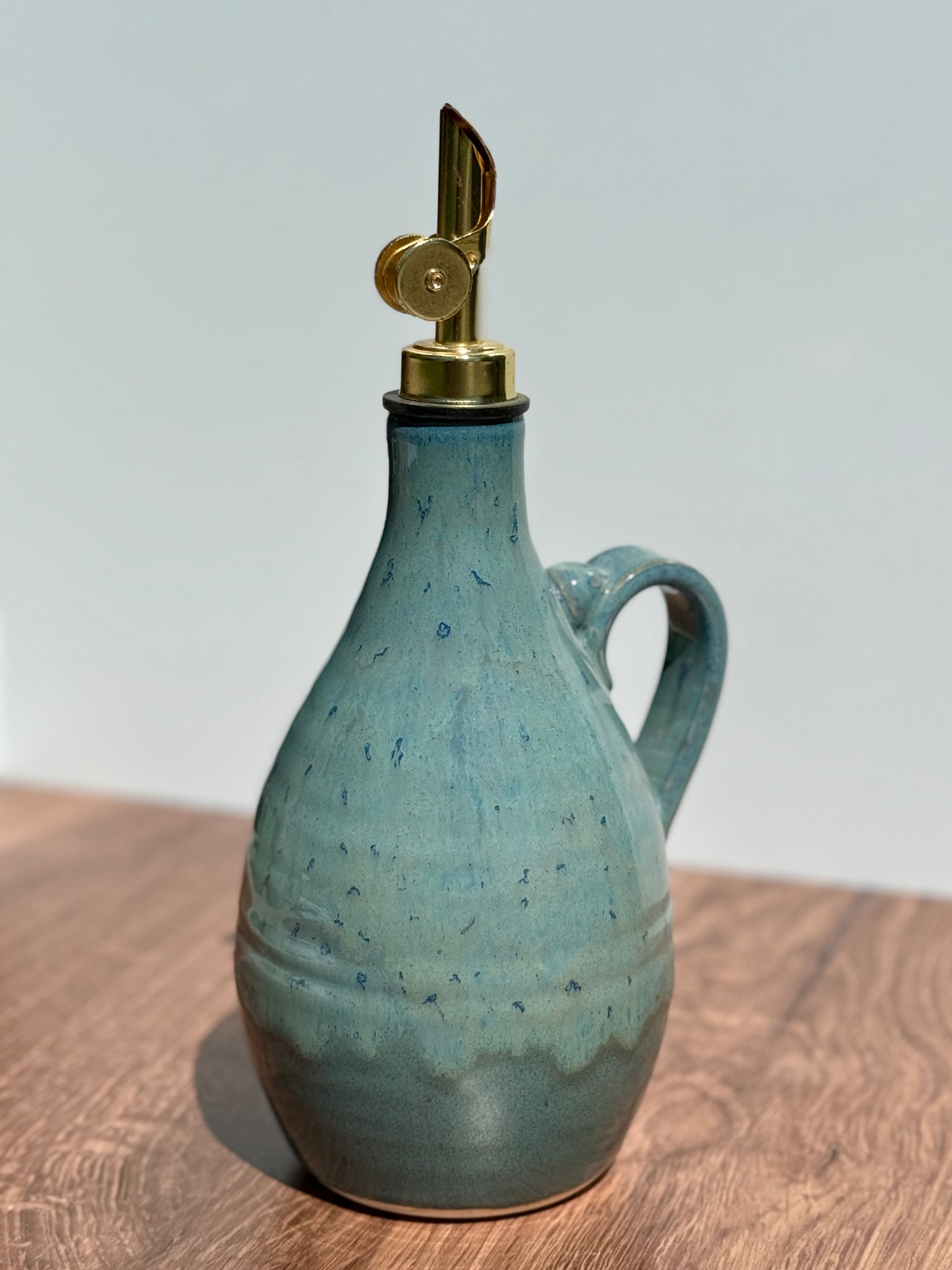 Blue Oil Cruet & Dish Set