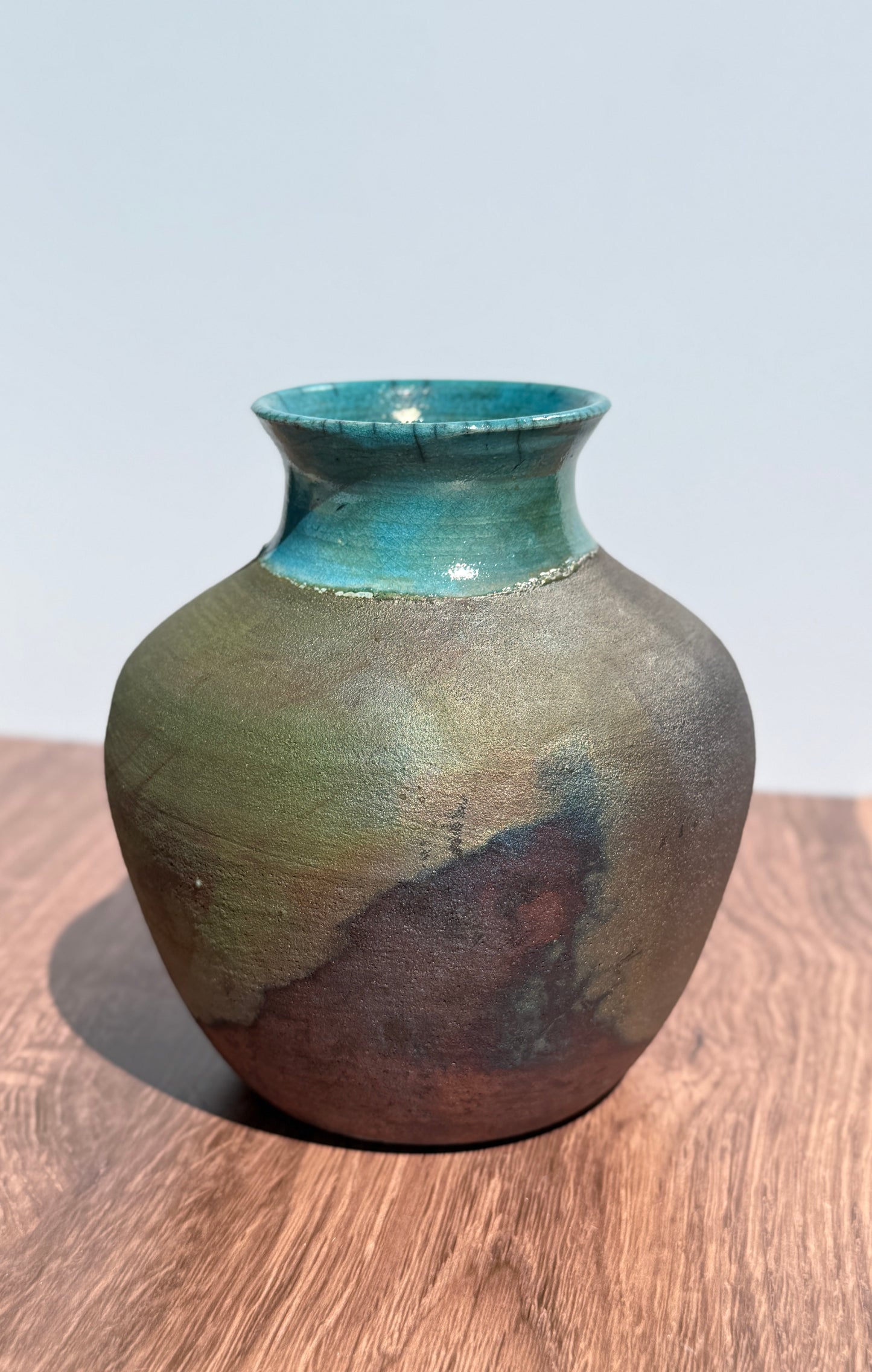 Matte Metallic Raku Vase