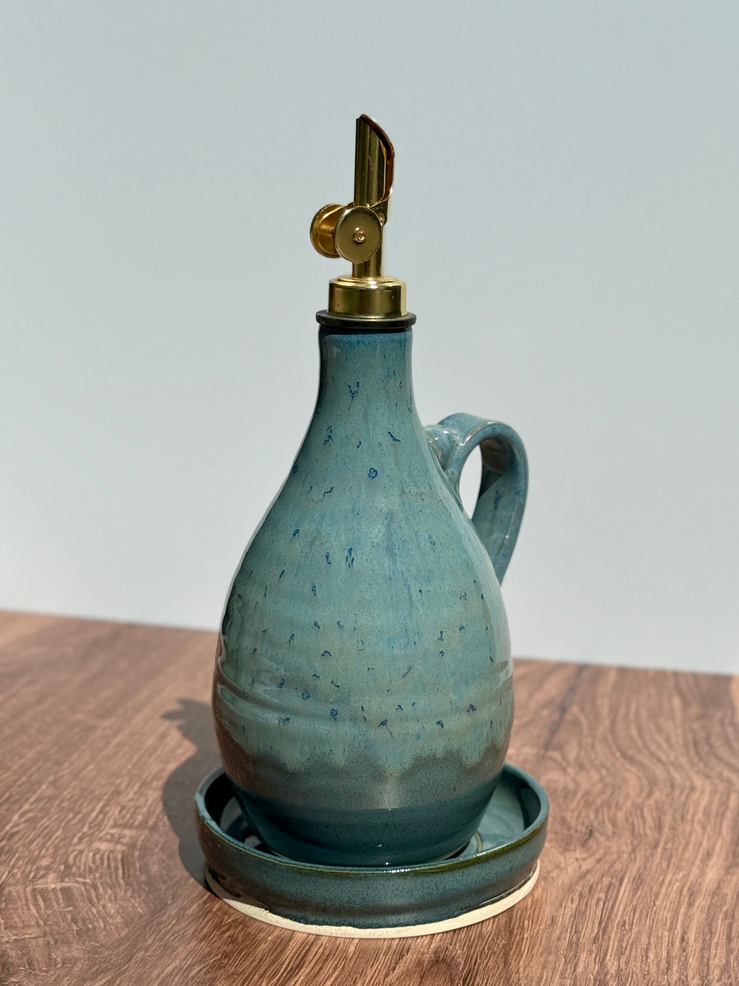 Blue Oil Cruet & Dish Set