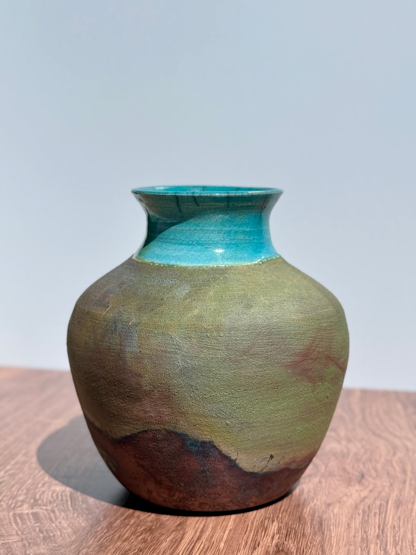 Matte Metallic Raku Vase