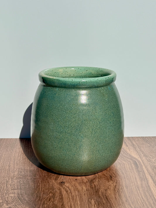 Teal Vase/ Utensil Crock