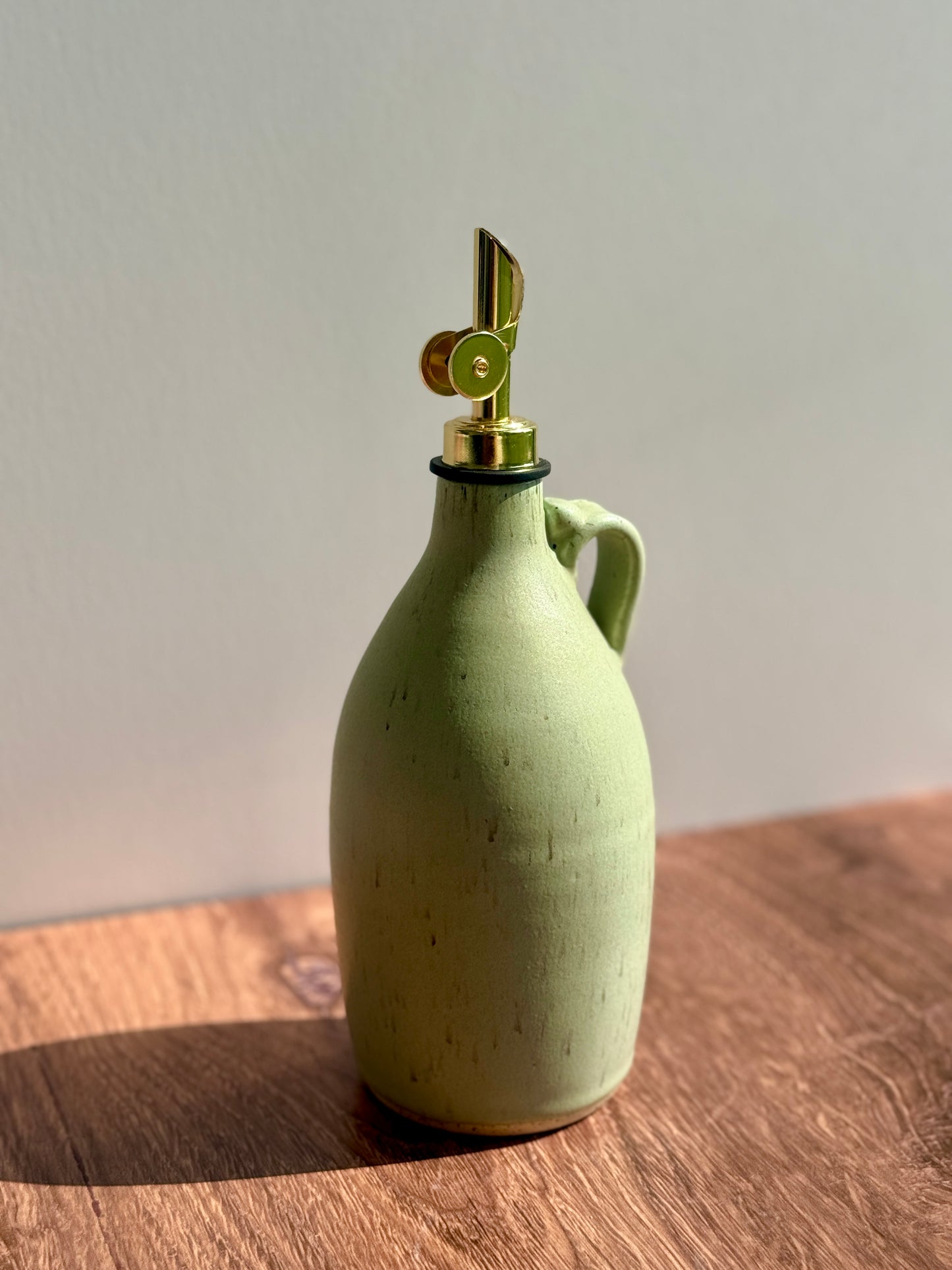 Green Oil Cruet & Dish Set