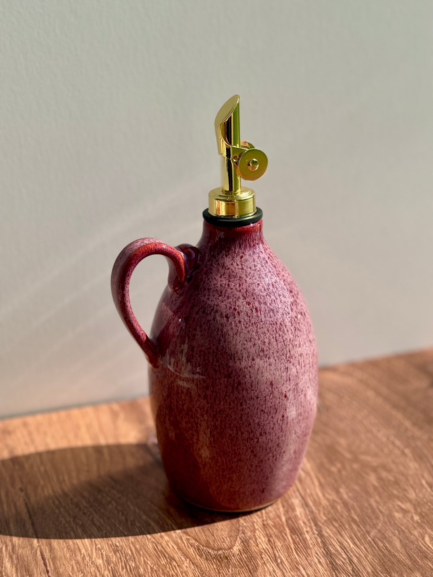 Pink Oil Cruet & Dish Set