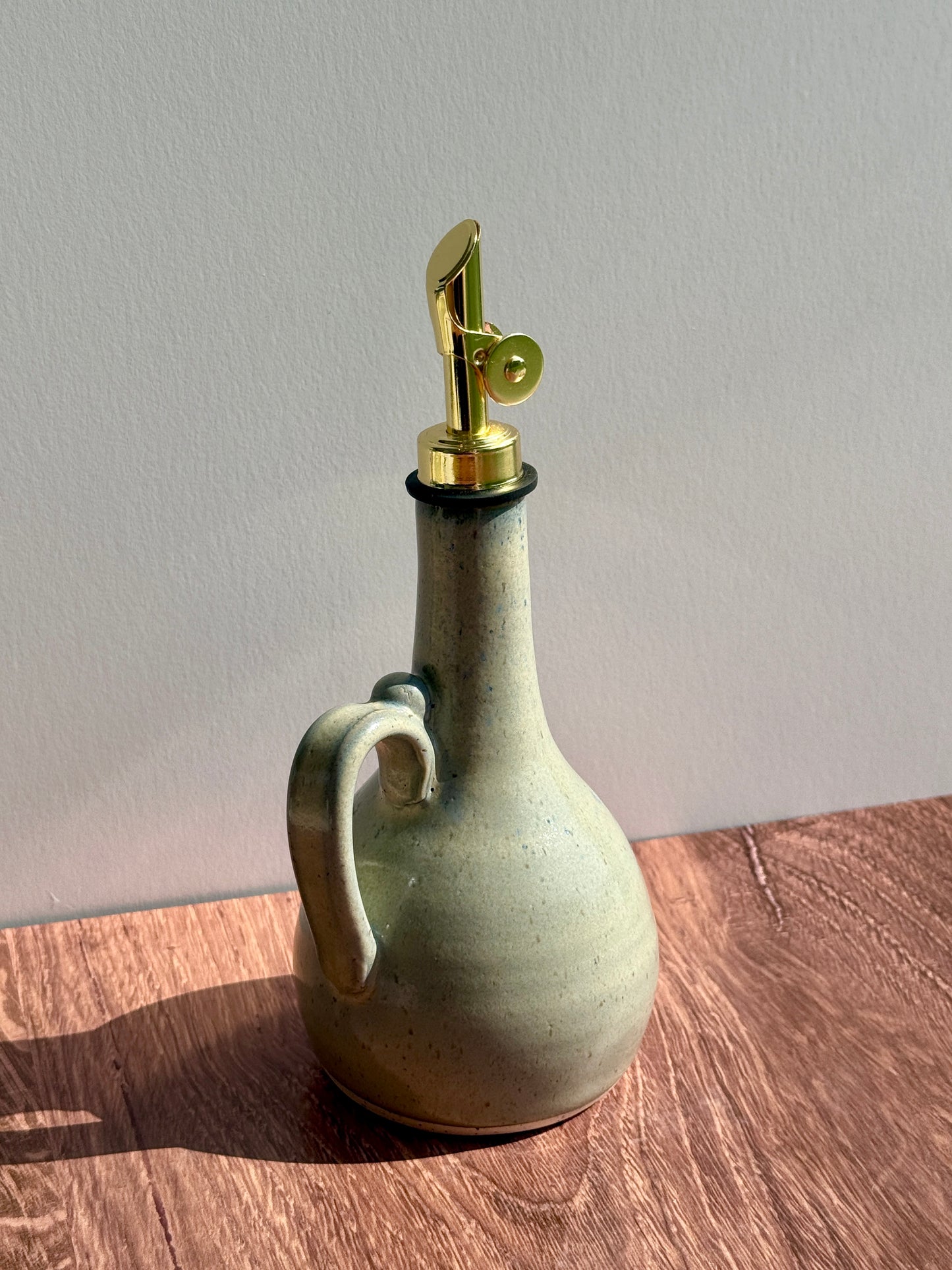 Dusty Blue Oil Cruet & Dish Set