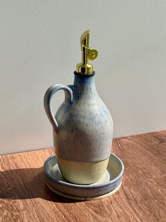 Pastel Blue Oil Cruet & Dish Set
