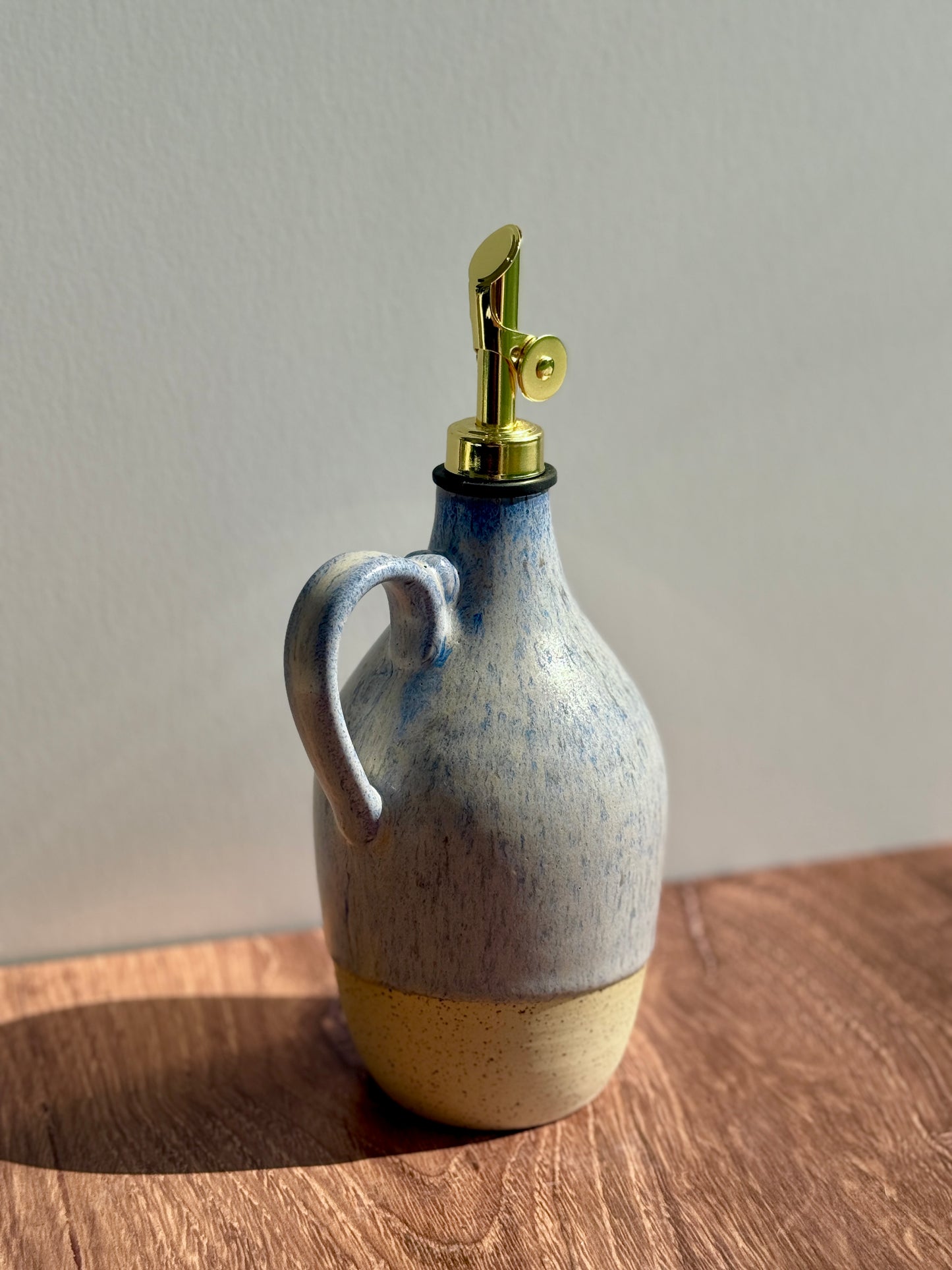 Pastel Blue Oil Cruet & Dish Set